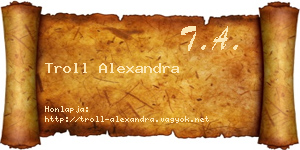 Troll Alexandra névjegykártya